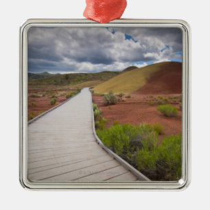 USA, Oregon, Mitchell, Pathway among Painted Metal Ornament