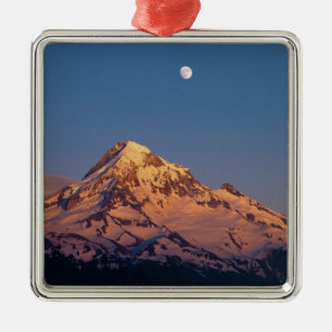 USA, Oregon, Mt Hood. Sunset creates alpenglow Metal Ornament