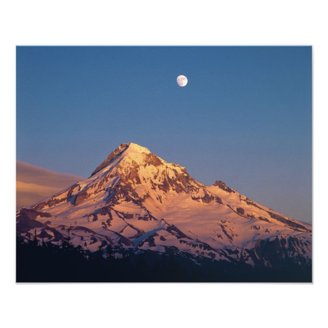 USA, Oregon, Mt Hood. Sunset creates alpenglow Photo Print (Front)