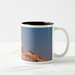 USA, Oregon, Mt Hood. Sunset creates alpenglow Two-Tone Coffee Mug