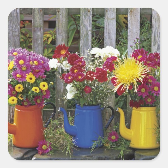 USA, Oregon, Portland. Antique enamelware Square Sticker (Front)