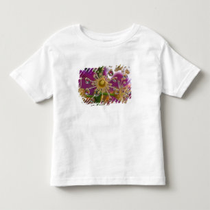 USA, Oregon, Portland. Cosmos flowers reflect in Toddler T-Shirt