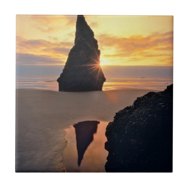 USA, Oregon. Rock Formation At Sunset Tile (Front)