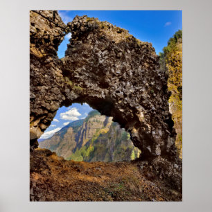 USA, Oregon. Rock Of Ages Arch In Columbia River Poster