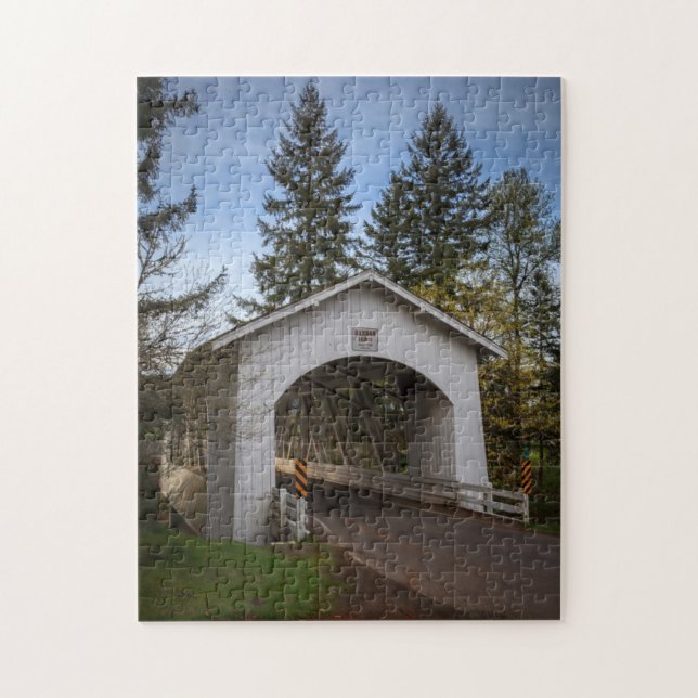 USA, Oregon, Scio, Hannah Bridge 2 Jigsaw Puzzle (Vertical)