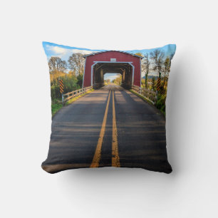 USA, Oregon, Scio, Shimanek Bridge 2 Cushion