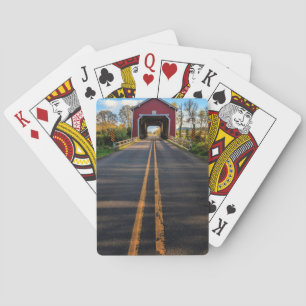 USA, Oregon, Scio, Shimanek Bridge 2 Playing Cards