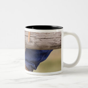 USA, Oregon, Seneca, Ponderosa Ranch. Cowboy Two-Tone Coffee Mug