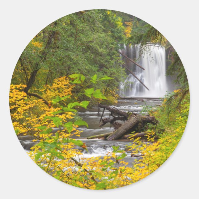 USA, Oregon, Silver Falls State Park 2 Classic Round Sticker (Front)