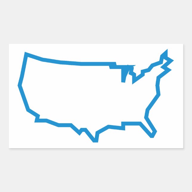  USA Outline Map Rectangular Sticker (Front)