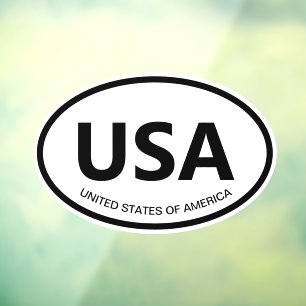 USA oval country code or state abbreviation car