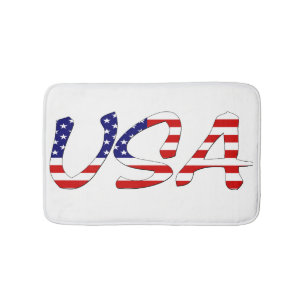 USA overlaid on US Flag bmcnt Bath Mat