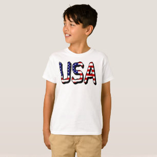 USA overlaid on US Flag Boys  arc3 T-Shirt