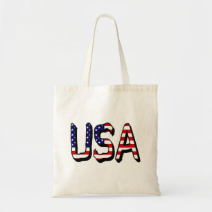 USA overlaid on US Flag btcnt Tote Bag