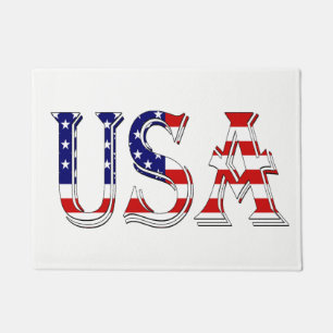 USA overlaid on US Flag dmt Doormat