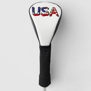 USA overlaid on US Flag Golf Driver Cover arc2