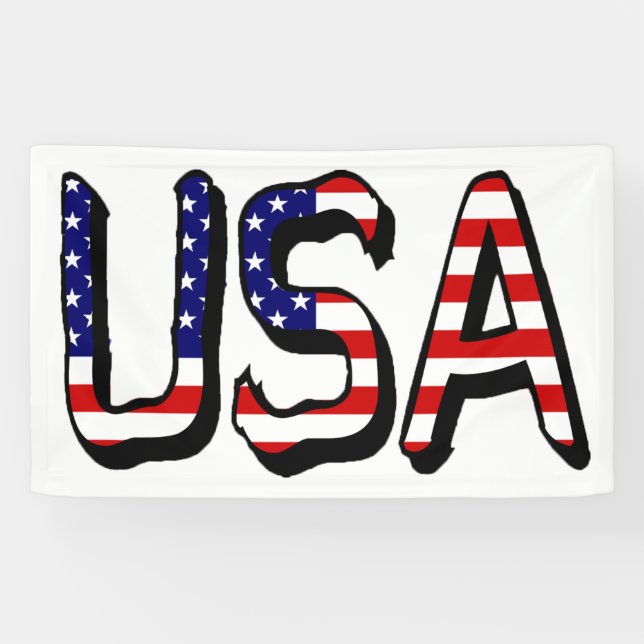 USA overlaid on US Flag (h) bnrcnt Banner (Horizontal)
