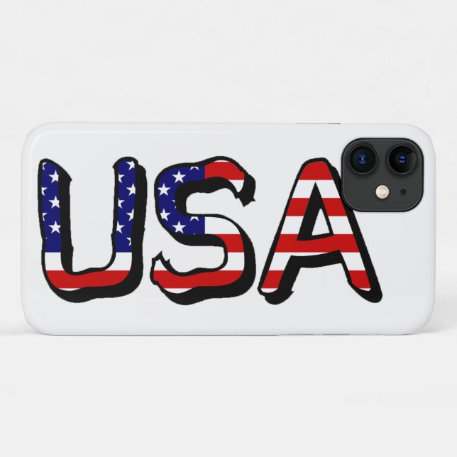 USA overlaid on US flag iphcnt Case-Mate iPhone Case (Back (Horizontal))