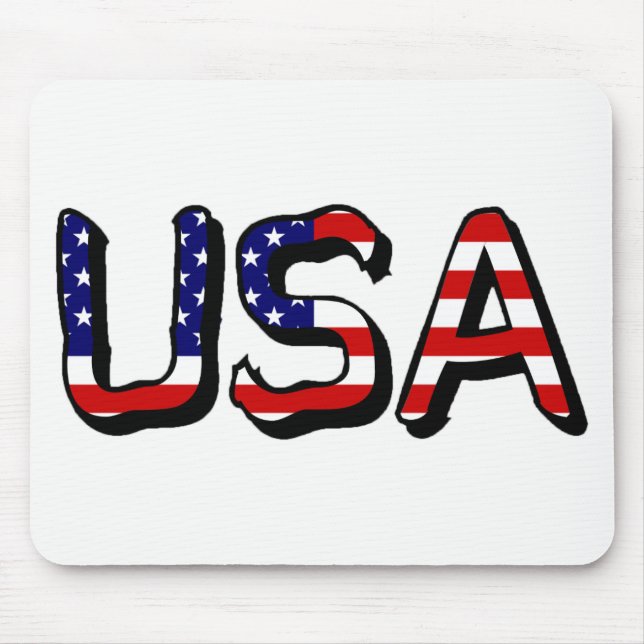 USA overlaid on US Flag mpcn Mouse Pad (Front)
