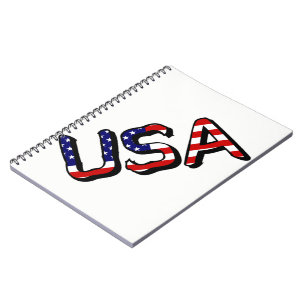 USA overlaid on US Flag nbt Notebook