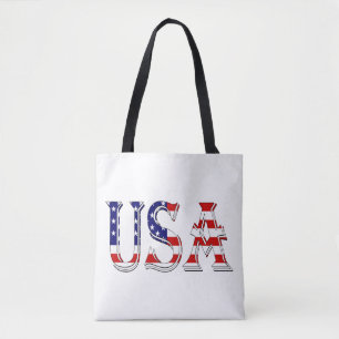 USA overlaid on US Flag stt Tote Bag