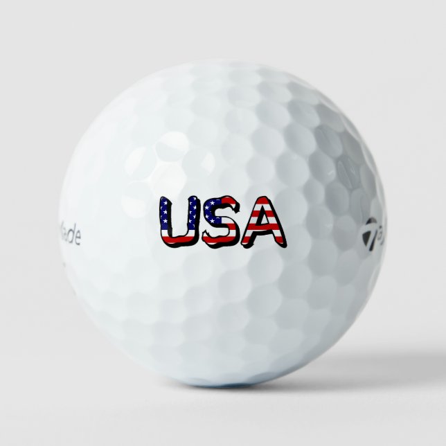 USA overlaid on US Flag tmtp5 gbcnt Golf Balls (Front)