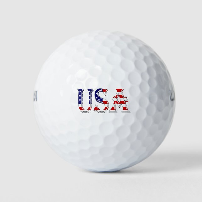 USA overlaid on US Flag wu gbcnt Golf Balls (Front)