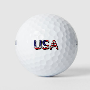 USA overlaid on US Flag wu gbcnt Golf Balls