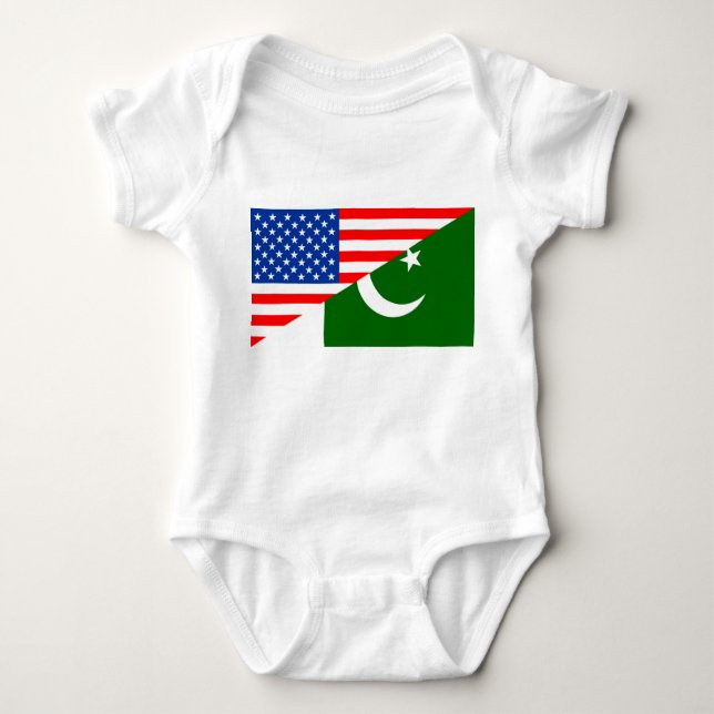 usa Pakistan country half flag america symbol Baby Bodysuit (Front)