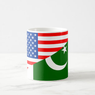 usa Pakistan country half flag america symbol Coffee Mug