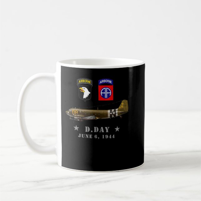USA Paratroopers D-Day WWII Normandy 82nd 101nd Ai Coffee Mug (Left)