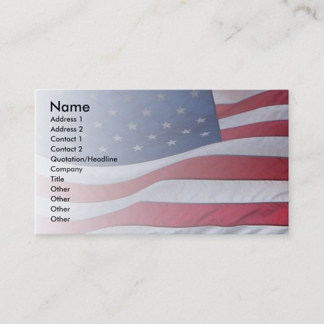 USA Patriot Business Card (Front)
