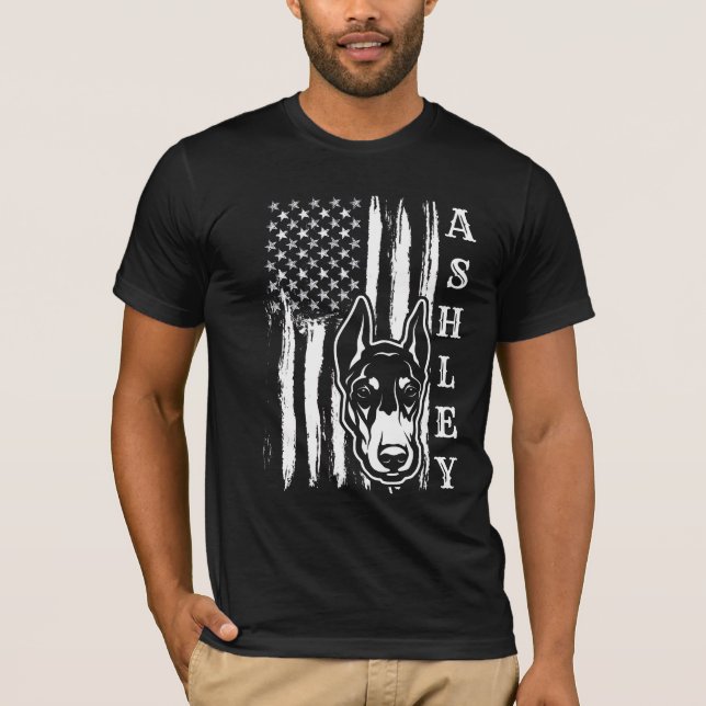 USA Patriot Doberman Dog US Pet T-Shirt (Front)