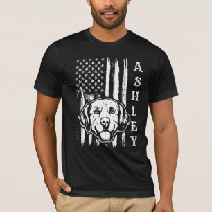 USA Patriot Golden retriever Dog US Pet T-Shirt