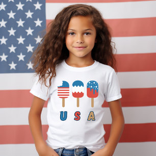 USA Patriot July 4th Independence Day Popsicles T-Shirt