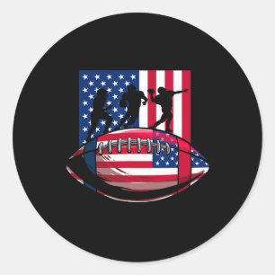 Usa Patriot Or American Football 4th Of July Ameri Classic Round Sticker