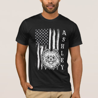 USA Patriot Pomeranian Dog US Pet T-Shirt
