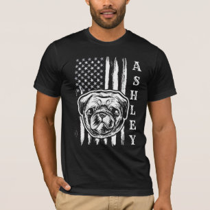 USA Patriot Pug Dog US Pet T-Shirt
