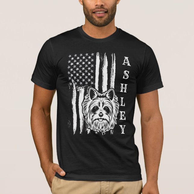 USA Patriot Yorkshire Terrier  Dog US Pet T-Shirt (Front)