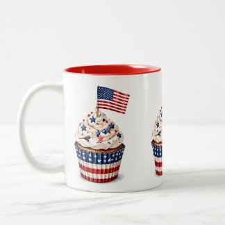 USA Patriotic 250th 4th of July celebration  Two-Tone Coffee Mug