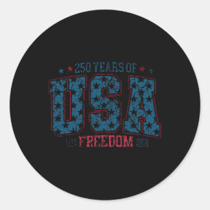 Usa Patriotic 4th Of July 2026 250 Years Freedom 1 Classic Round Sticker