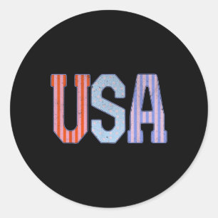 Usa Patriotic 4th Of July America Independence Day Classic Round Sticker