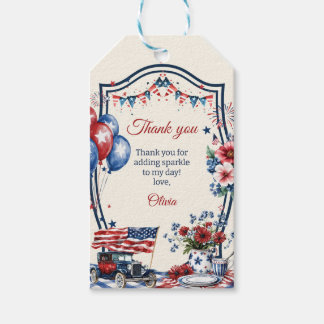 USA Patriotic 4th of July Birthday Party Gift Tags