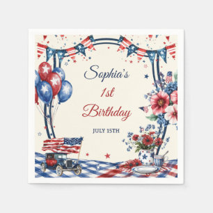 USA Patriotic 4th of July Birthday Party Napkins