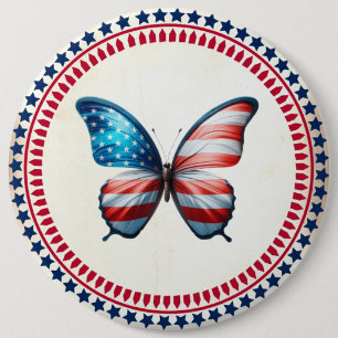 USA/patriotic 4th of July butterfly 6 Cm Round Badge