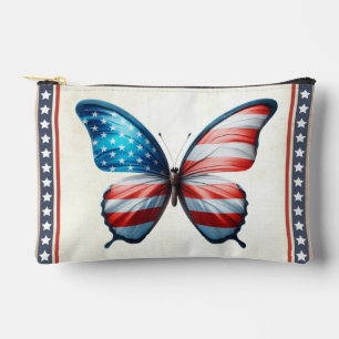 USA/patriotic 4th of July butterfly Accessory Pouch
