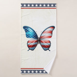 USA/patriotic 4th of July butterfly Bath Towel