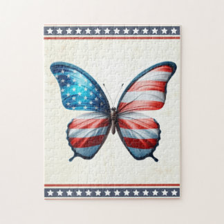 USA/patriotic 4th of July butterfly Jigsaw Puzzle