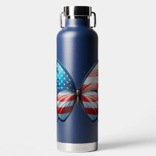 USA/patriotic 4th of July butterfly Water Bottle
