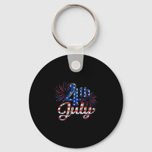 Usa patriotic 4th of july key ring
